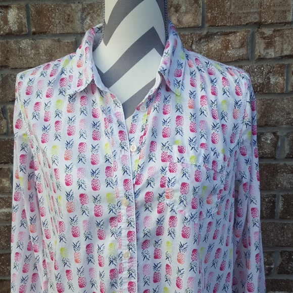 Stylus Tops - Stylus Pineapple Button Down Large